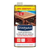 Huile protectrice mobilier de jardin bois exotique 1,2L incolore haute protection - STARWAX