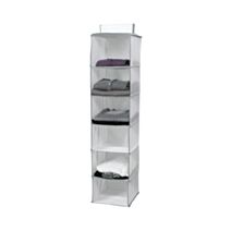 Rangement Pulls 6 Niveaux Blanc/Gris 30x30x128cm