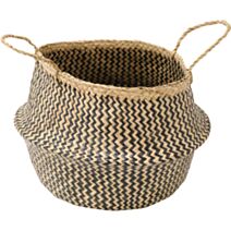 Panier pliable Belly noir/naturel Ø35x32cm - COMPACTOR