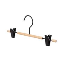 Cintre helsinki noir et bois avec clips