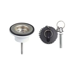Bonde de lavabo à bouchon noir