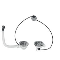 Bonde à panier pour évier 2 bacs Ø90 mm - WIRQUIN