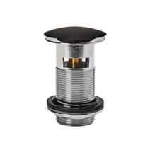 Bonde de lavabo Quick-Clac laiton 75 mm avec trop-plein noir - WIRQUIN