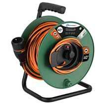 Enrouleur Jardin 40m H05VV-F 3G1,5 Vert/noir/orange - ELECTRALOCK