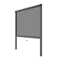 Moustiquaire enroulable aluminium et toile fibre de verre 160x125cm gris - MOUSTIKIT