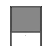 Moustiquaire enroulable aluminium et toile fibre de verre H100xL80cm gris - MOUSTIKIT