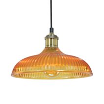 Suspension Pamina verre jaune Ø25cm H.26cm - C-CREATION