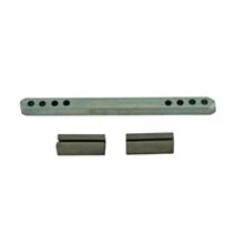 Carre percé poignées de porte 7x90mm + 2 fourreaux 7/8mm