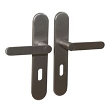 2 poignées de porte Meudon-k trou de clé aluminium satiné