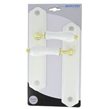 2 poignées de porte Solene porcelaine blanc brillant 233x47mm entraxe 195mm - LINEA BERTOMANI