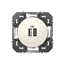 Prise double USB A + C Dooxie 3A 15W blanc