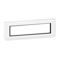 Plaque avec Support Mosaic 8 Modules Montage Horizontal Blanc