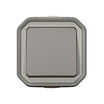 Poussoir NO Plexo complet saillie gris 10A - LEGRAND