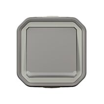 Poussoir NO lumineux Plexo complet saillie gris 10A - LEGRAND