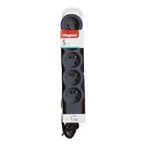 Multiprise 5 prises 2P+T Cordon 1,5m 3G 1mm² Noir