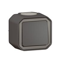Poussoir NO Plexo complet saillie anthracite 10A - LEGRAND