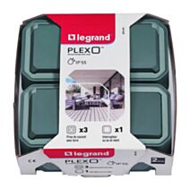 3 prises 2 pôles + terre + 1 va-et-vient Plexo - LEGRAND