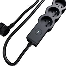 Multiprise 5 prises 2P+T PVC 1,5m bicolore noir/gris - LEGRAND