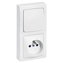 Interrupteur avec 2P+T montage vertical complet blanc - LEGRAND