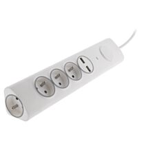 Multiprise Angle 4 Prises 16A + 2 USB Parafoudre - OTIO