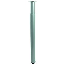 Pied acier cylindrique  réglable hauteur 700/1100 mm Ø60 mm gris alu - BAR PLUS