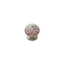 Bouton meuble Jasmin Céramique Rouge ø45mm h40mm - B BEAUTY