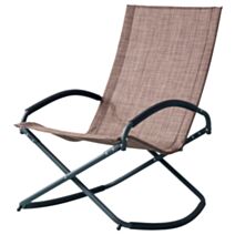 Fauteuil de relaxation pliant à bascule Ellypse 90x70x98cm taupe