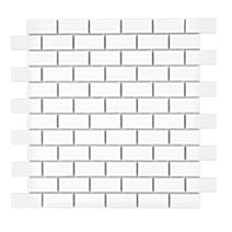 Mosaïque Métro Porcelaine Blanc Ep.6mm 30x30cm