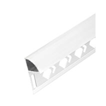 Profilé 1/4 rond fermé Mur alu brillant 10mm/2,5m