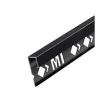 Profilé Mur square alu noir mat brillant 12,5mm/2,5m