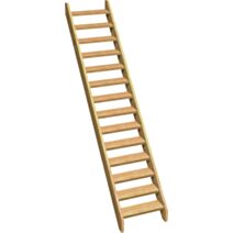 Escalier Droit sapin Normandie 14 marches 304,5x75cm - BURGER