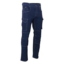 Pantalon denim avec poches genouillères BLEU DENIM T48