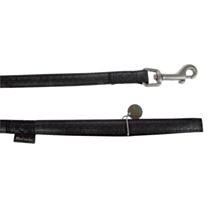 LAISSE MC LEATHER NOIR CUIR 15MM/1.2M