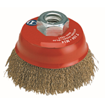 Brosse coupe fils acier laitonné ondulés Ø75mm - SCID