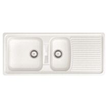 Evier à encastrer Alpha 2 cuves + égouttoir Blanc - CAREA