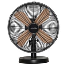 Ventilateur de table Ø30cm noir et bois - SCHOLTES