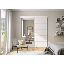 Porte coulissante en applique revêtue Blanc 83cm - OPTIRAIL