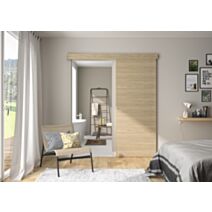 Kit porte coulissante en applique Barbade chêne naturel 204x83cm - OPTIMUM