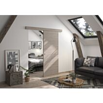 Kit porte en applique 83 cm chêne taupe - OPTIMUM