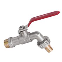 Robinet de puisage à sphère nickelé mâle 3/4 raccord 1 - SOMATHERM