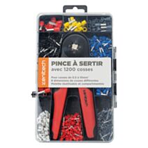 Mallette de sertissage 1200 cosses avec pince à sertir ergonomique pour fils 0,25 à 10 mm² – ZENITECH