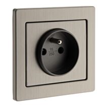 Prise 2P+T inox brosse - art'flat - INOTECH