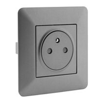 Prise 2 p+t 16a affleurante artezo titanium 