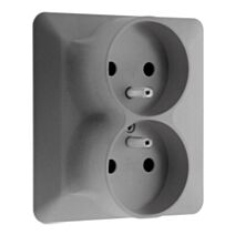 Double prise 2p+t monoposte artezo titanium