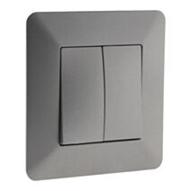 Interrupteur double va-et-vient titanium artezo