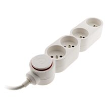 Bloc multiprise 4 prises fiche extraplate blanc - ZENITECH