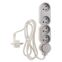 Bloc multiprise 4 prises avec fiche extraplate silver - ZENITECH