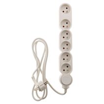 Bloc 6 prises 16A + inter blanc câble H05VV-F 3G1mm² - INOTECH 