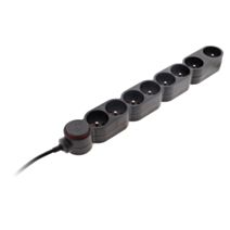 Multiprise 8 prises Home 16a interrupteur noir 3g1 1,5m f extraplate
