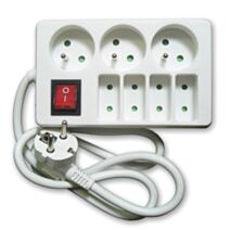 Bloc 4 prises 6A + 3 x 16A blanc câble H05VV-F 3G1mm² - INOTECH